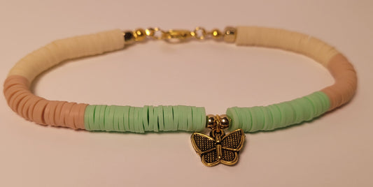 Earth Tone Butterfly Charm Bracelet