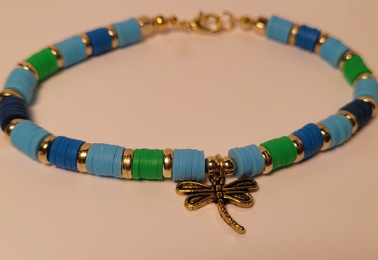 Gold Dragonfly Charm Bracelet