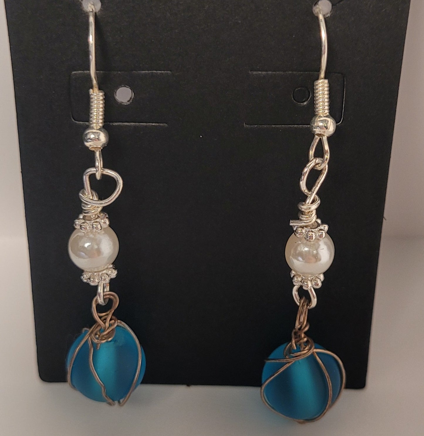 Wrapped Blue Earrings