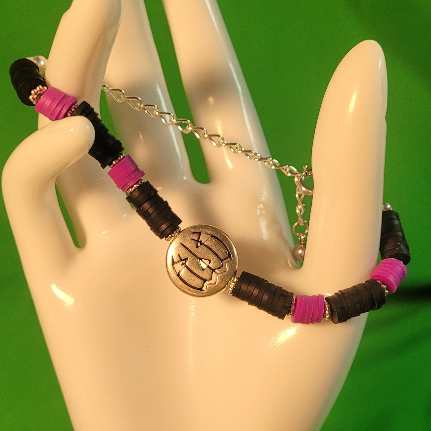 Metal Jack-o-Lantern Charm Bracelet