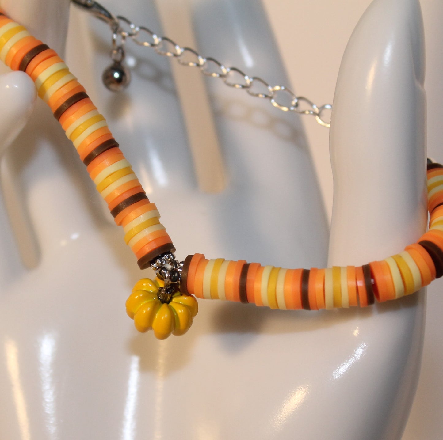 Candy Corn Pumpkin Charm Bracelet