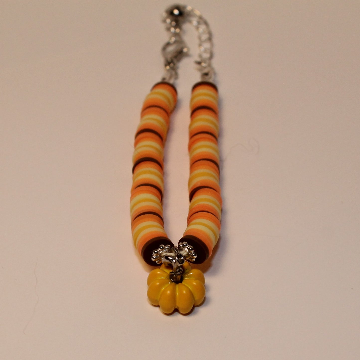 Candy Corn Pumpkin Charm Bracelet