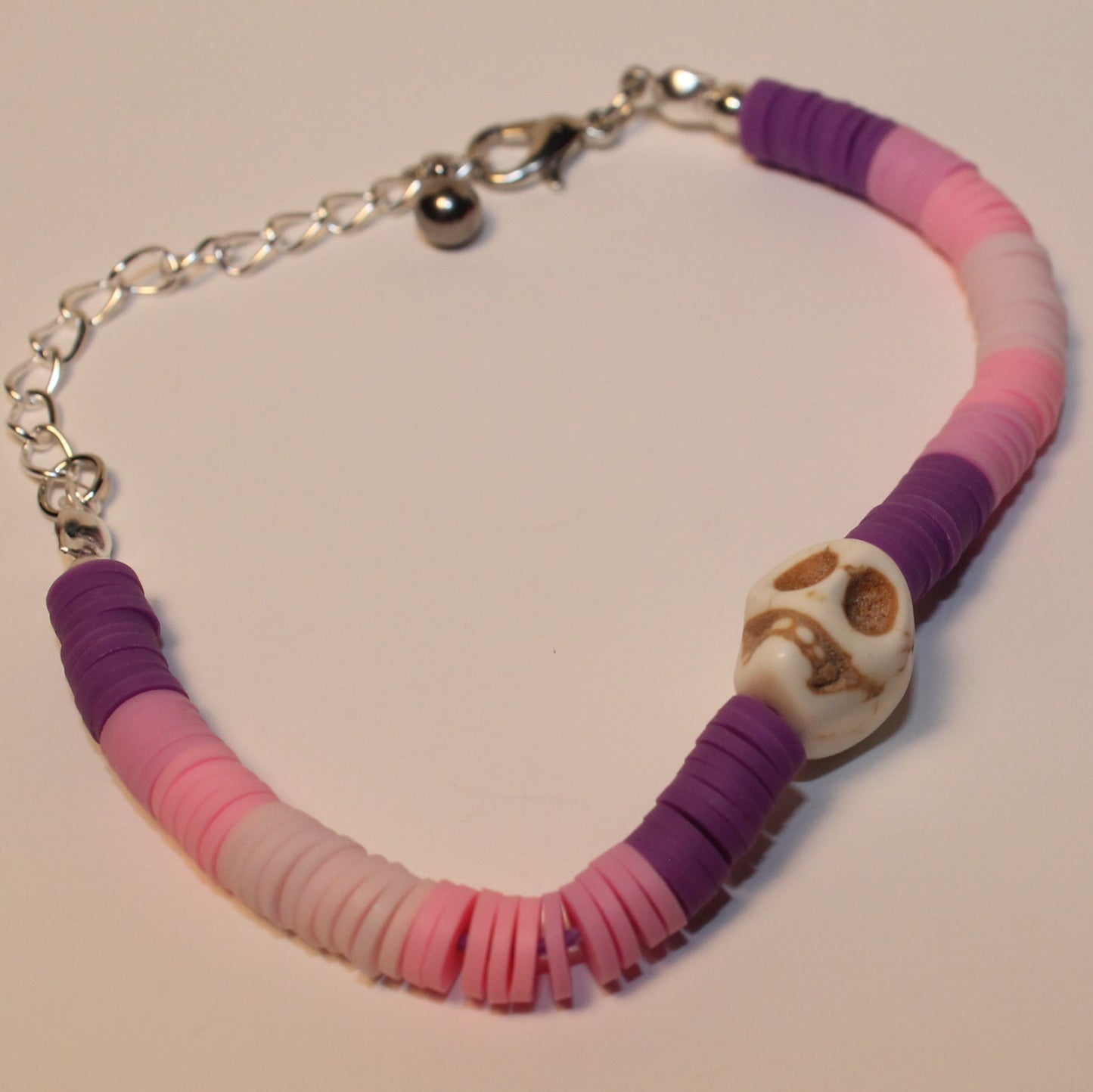 Purple Gradient Skull Charm Bracelet