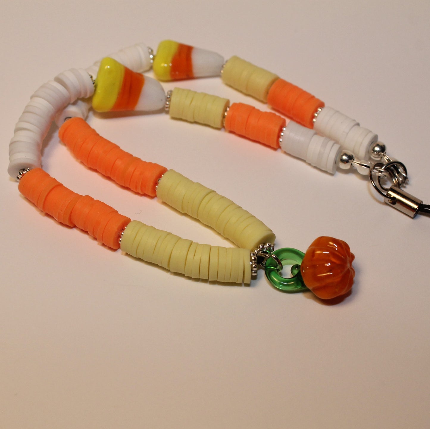 Candy Corn with Pumpkin Phone Strap