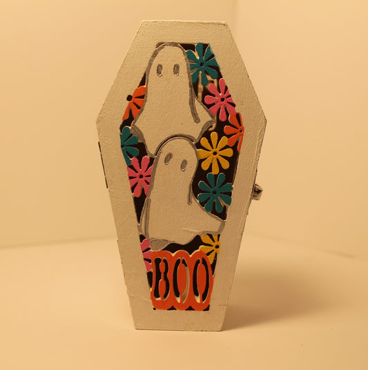 Flower Ghost Coffin Light-up Décor